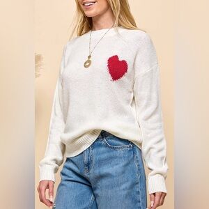 Cezele | Heart Long Sleeve Wool Blend Sweater | Sz XL